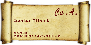 Csorba Albert névjegykártya