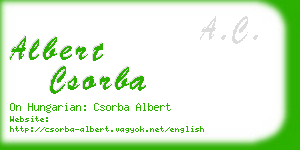 albert csorba business card